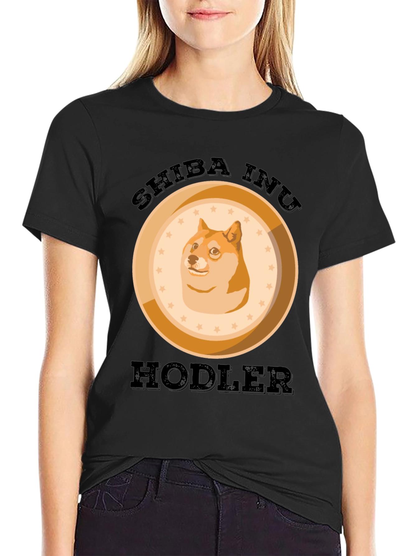 Shiba Inu HODLER Black T-Shirt