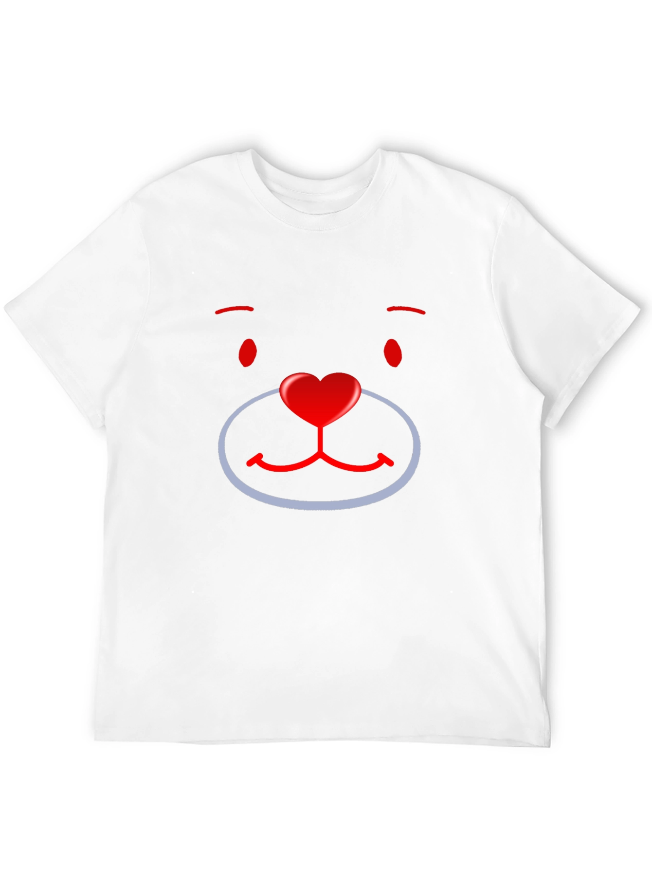Cute Cartoon Bear Face Graphic T-Shirt