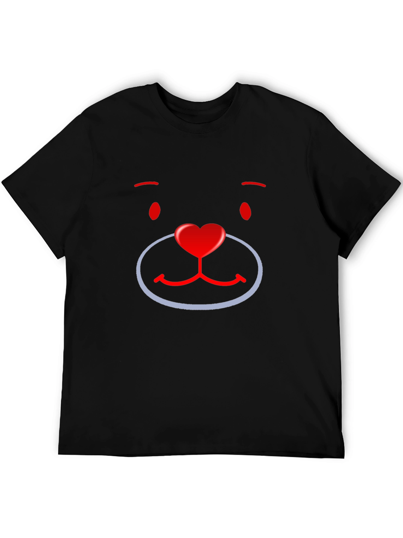 Cute Cartoon Bear Face Graphic T-Shirt
