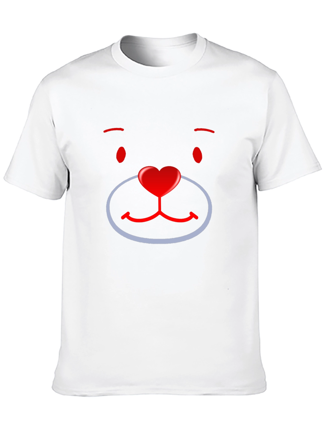 Cute Cartoon Bear Face Graphic T-Shirt