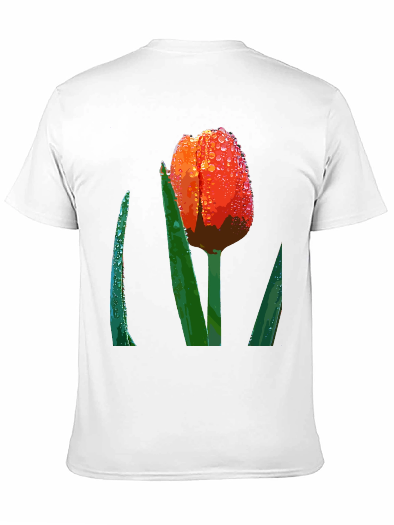 Tulip Dewdrop Graphic Tee - Unique Floral Design