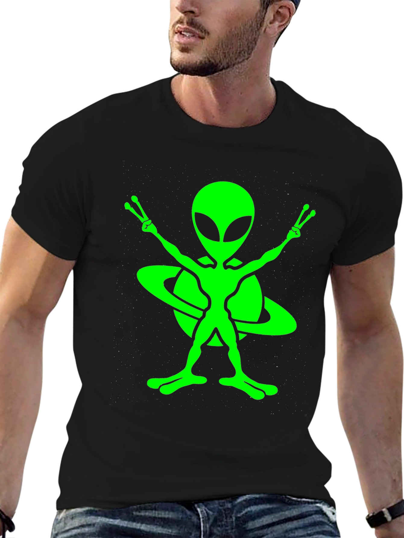 Alien Graphic Tee - Peace Sign