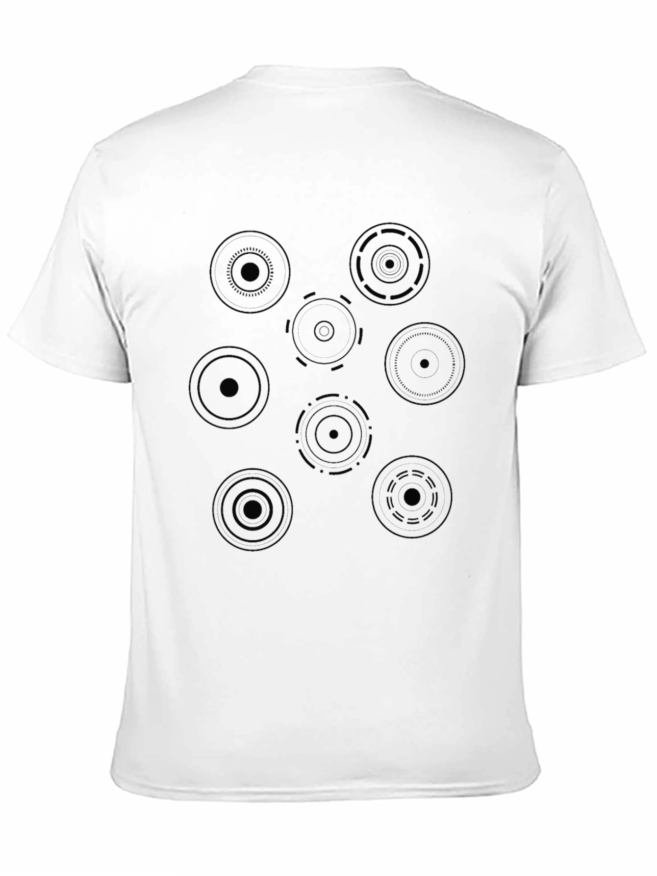 Abstract Circle Pattern Tee - Mens Black T-Shirt
