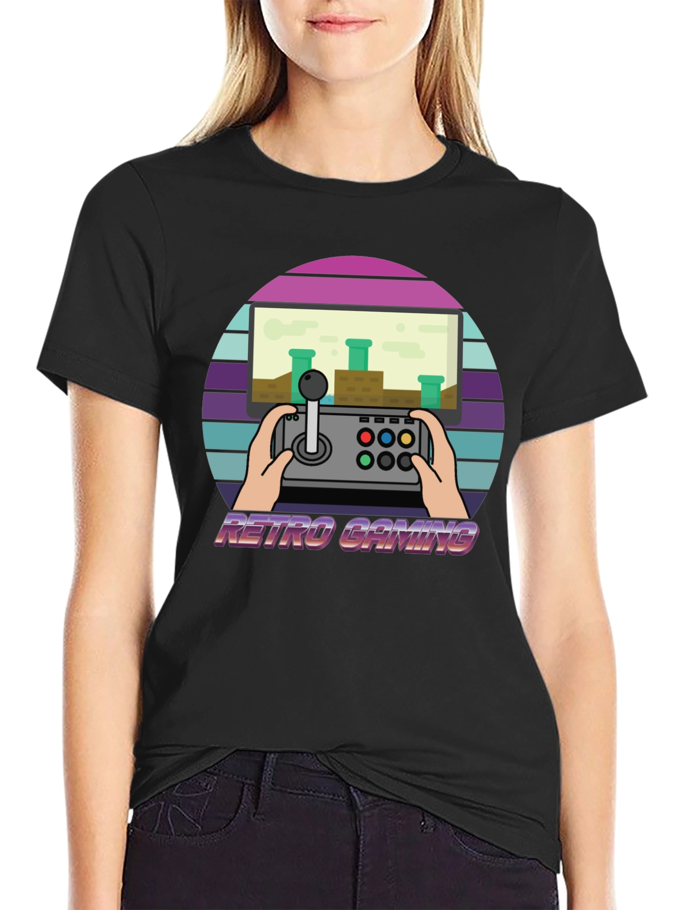 Retro Gaming Black T-Shirt