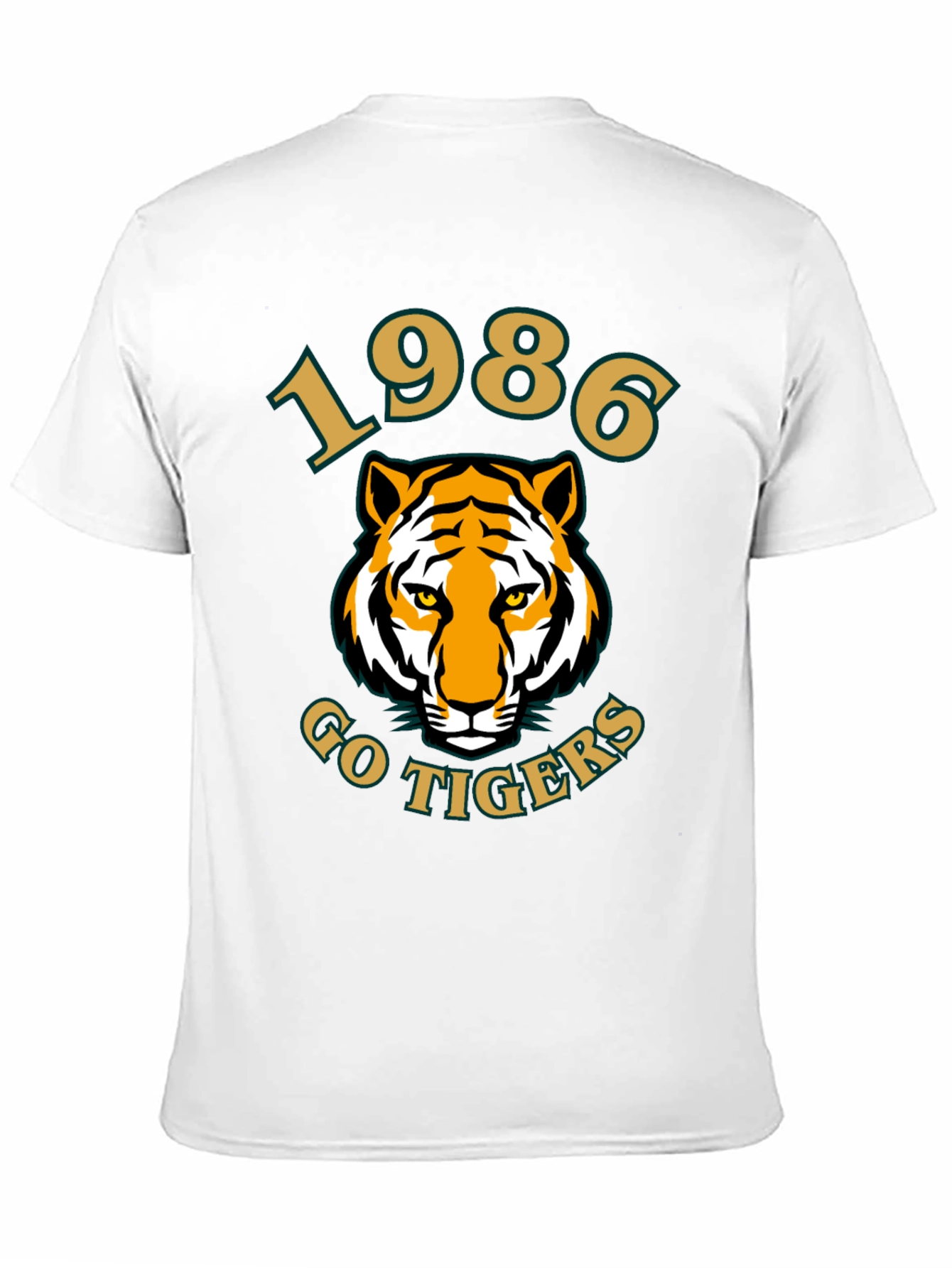 1986 Go Tigers T-Shirt - Black Cotton Tee