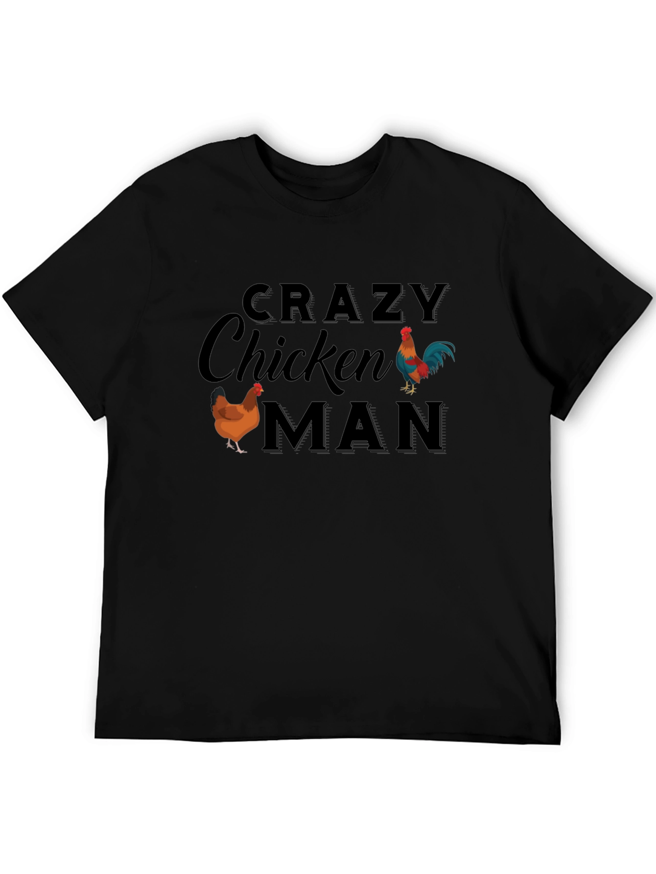 Crazy Chicken Man T-Shirt - Novelty Tee