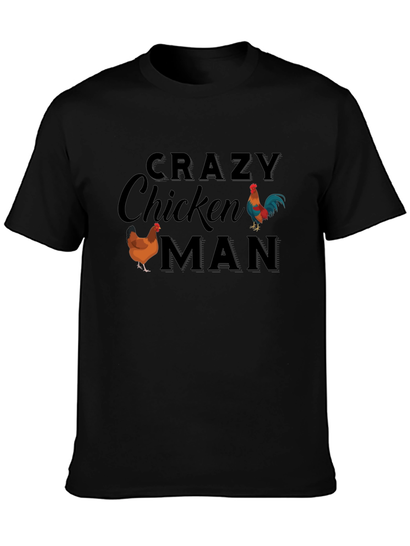 Crazy Chicken Man T-Shirt - Novelty Tee