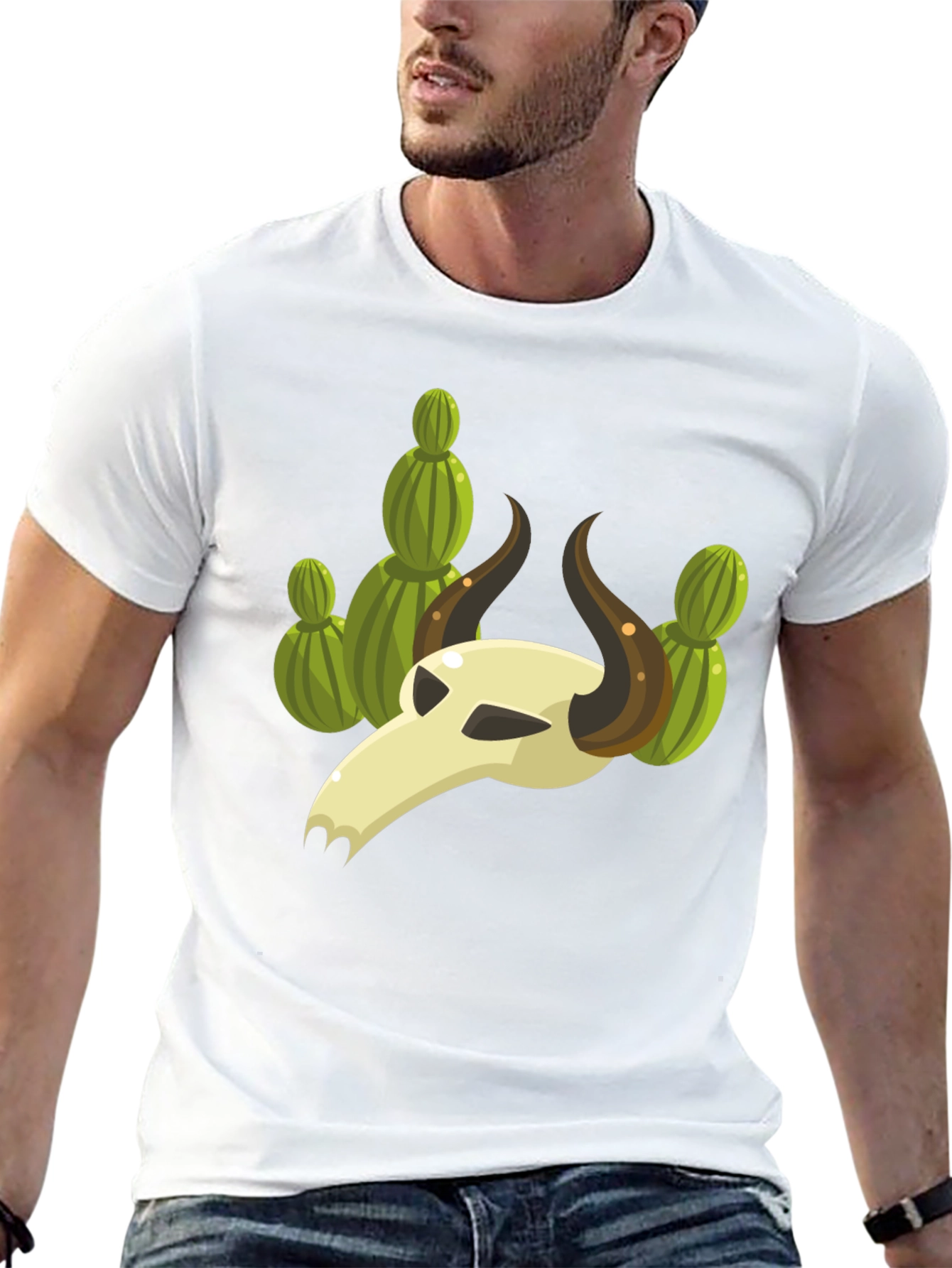 Cactus Skull Graphic Tee - Unique Desert Style Shirt