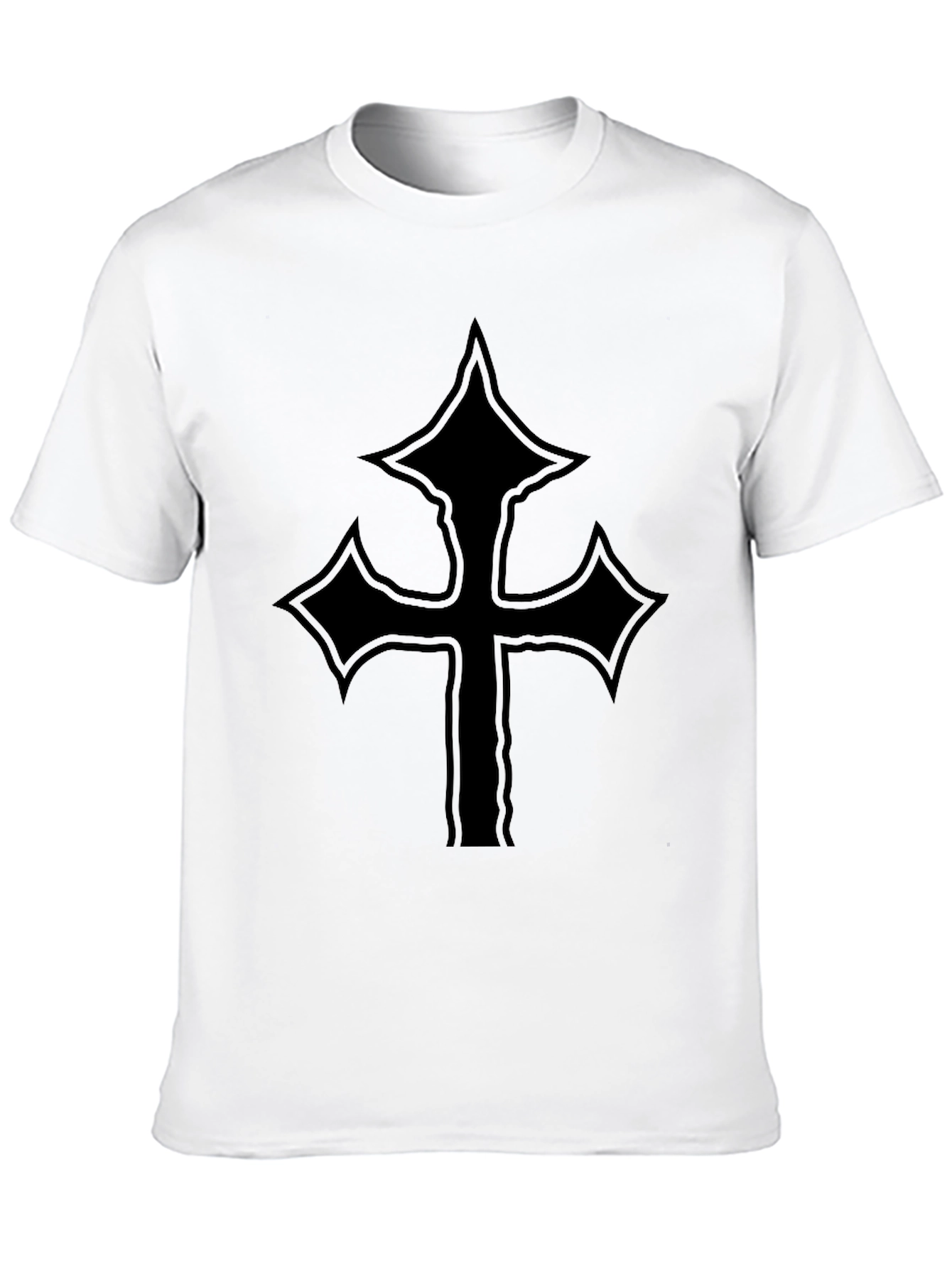 Black T-Shirt with Cross Graphic