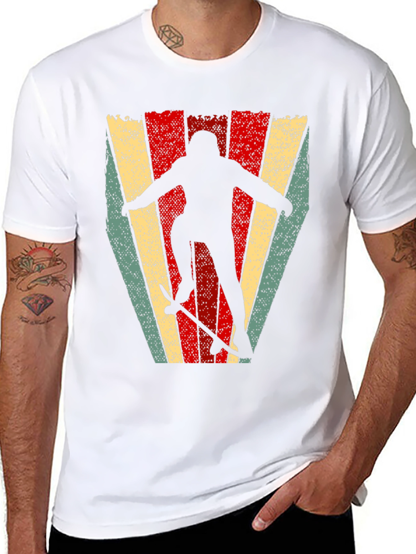 Retro Skateboarder Graphic T-Shirt - Black