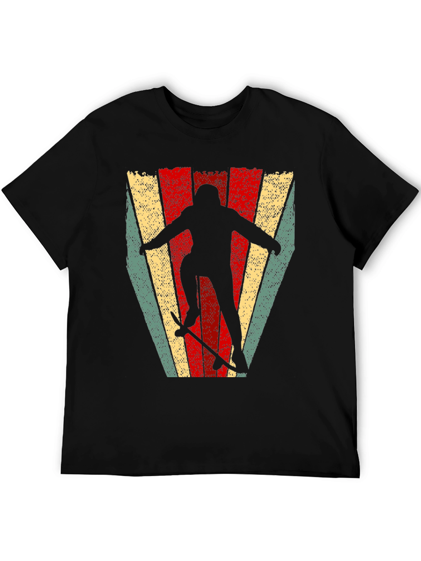 Retro Skateboarder Graphic T-Shirt - Black