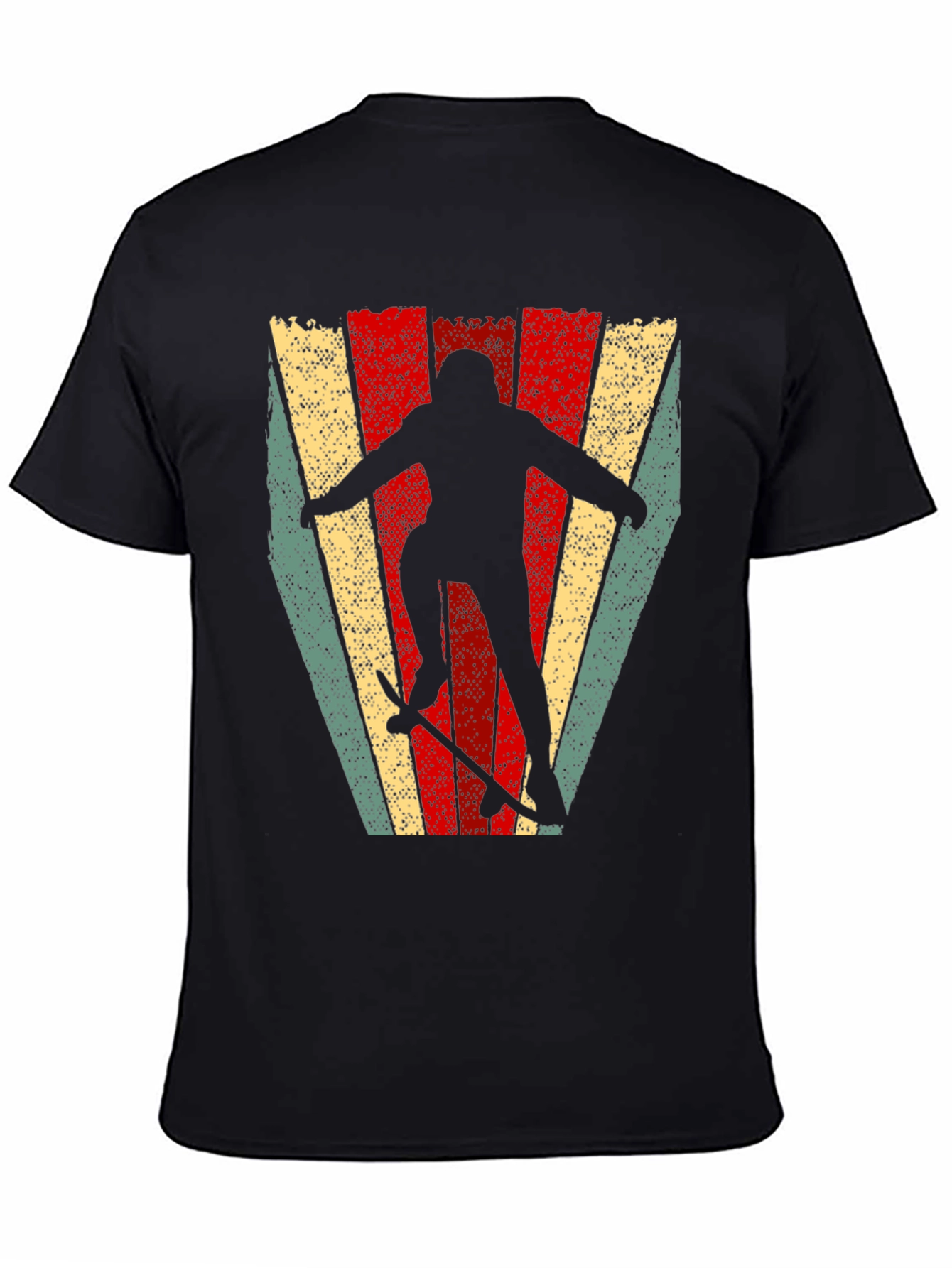 Retro Skateboarder Graphic T-Shirt - Black