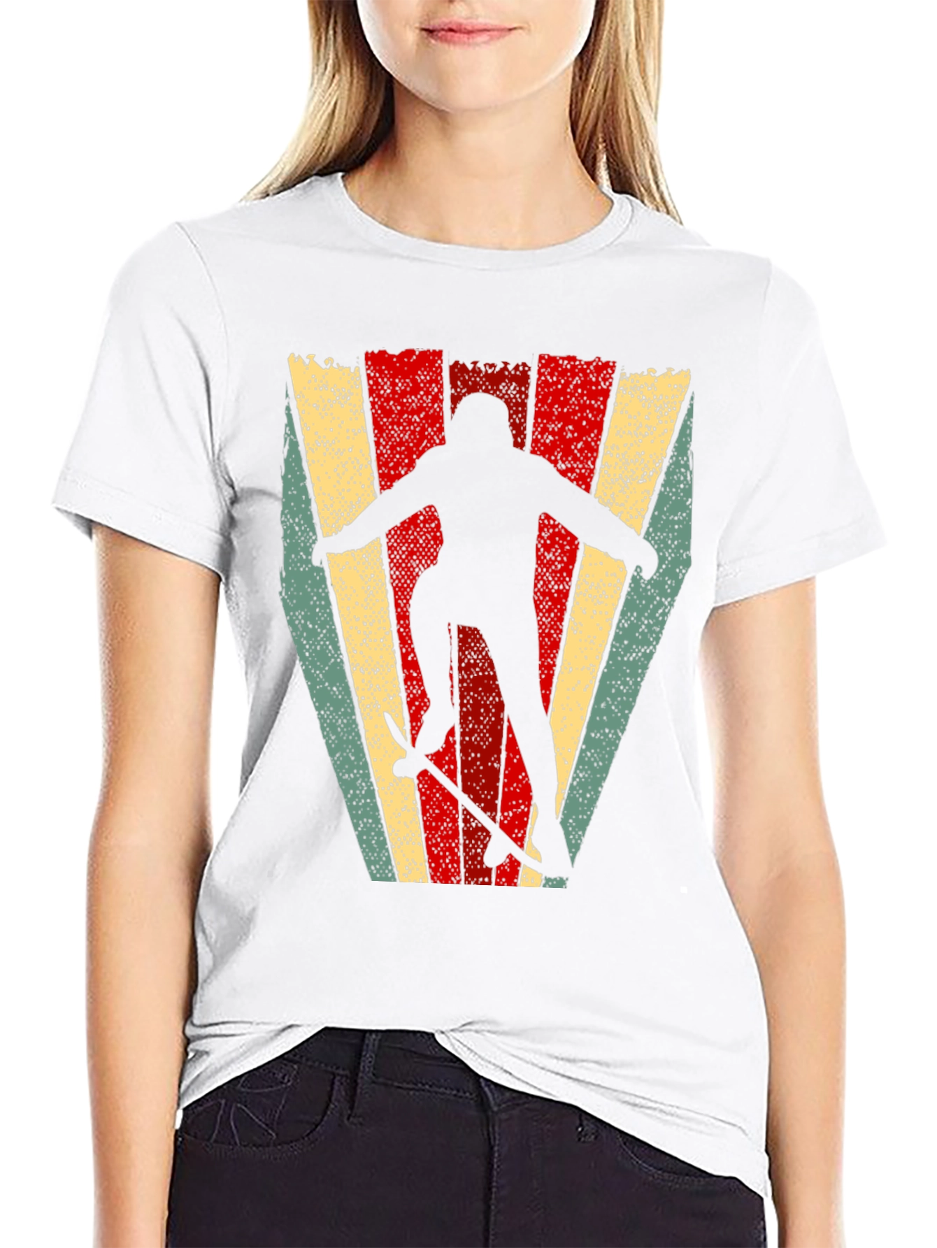 Retro Skateboarder Graphic T-Shirt - Black