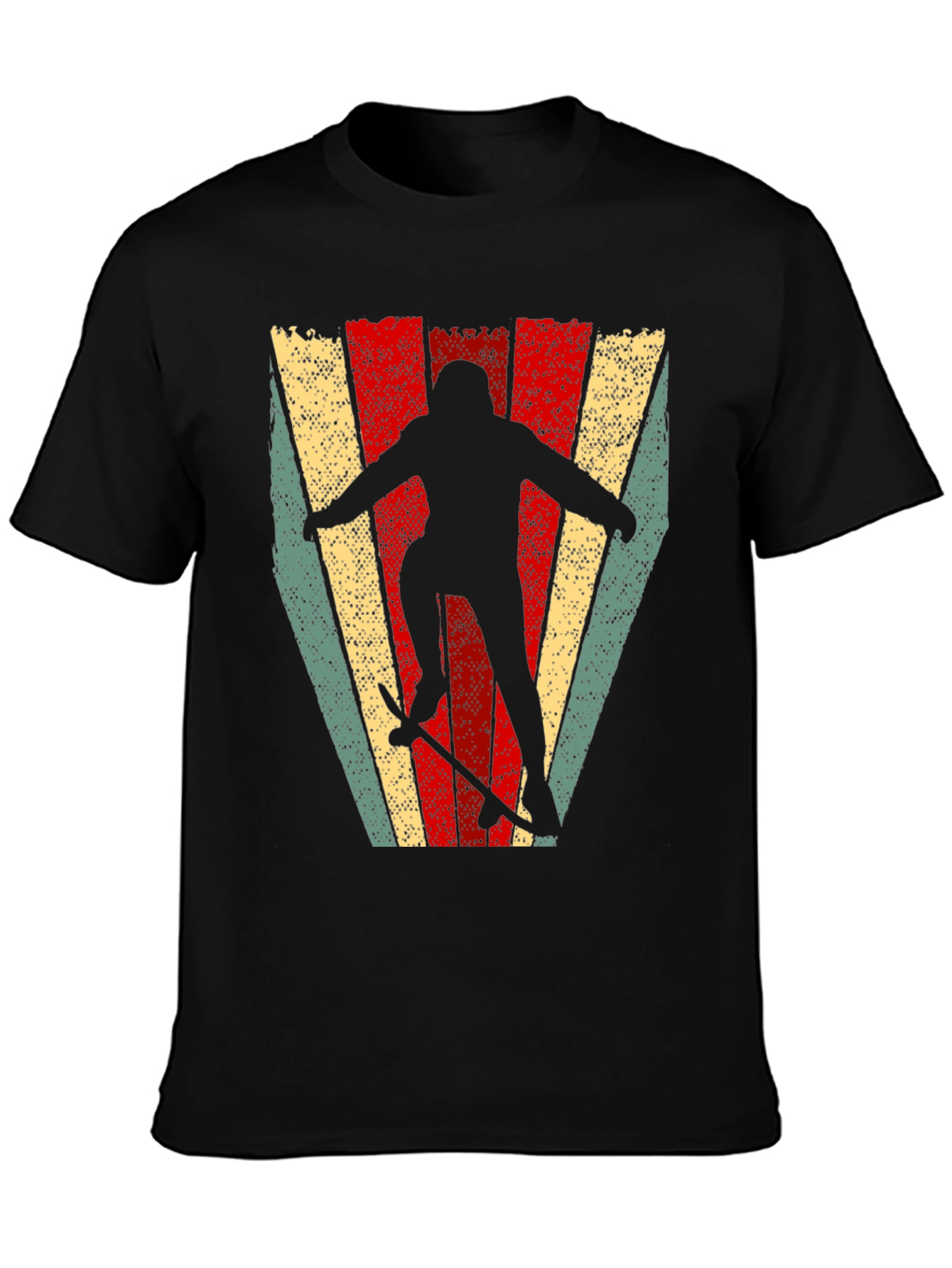 Retro Skateboarder Graphic T-Shirt - Black