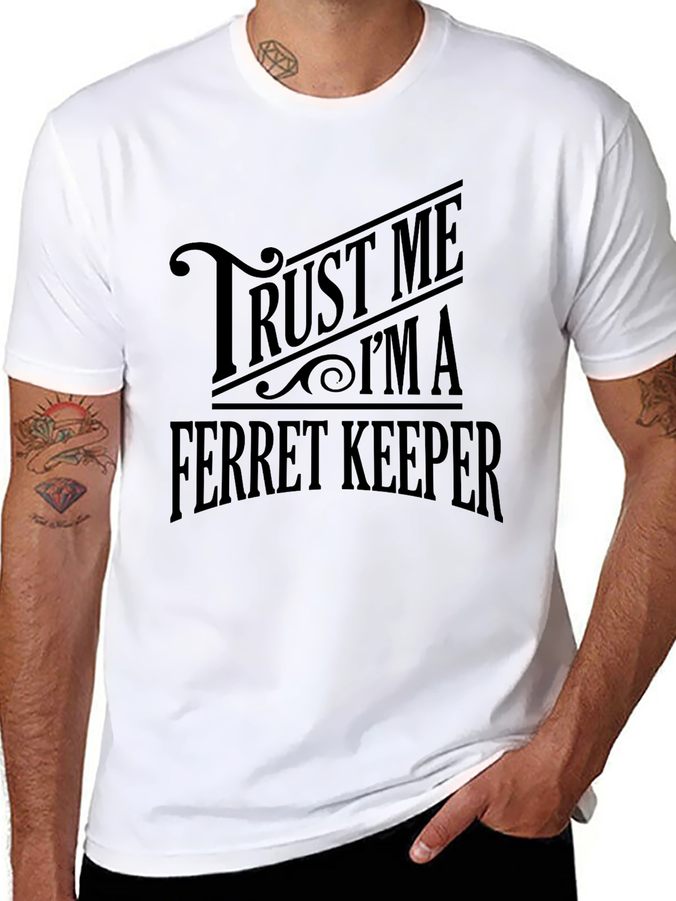 Trust Me Im a Ferret Keeper Black T-Shirt