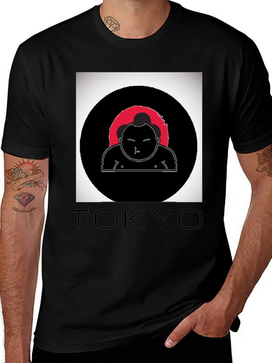 Tokyo Sumo Wrestler Graphic Black T-Shirt