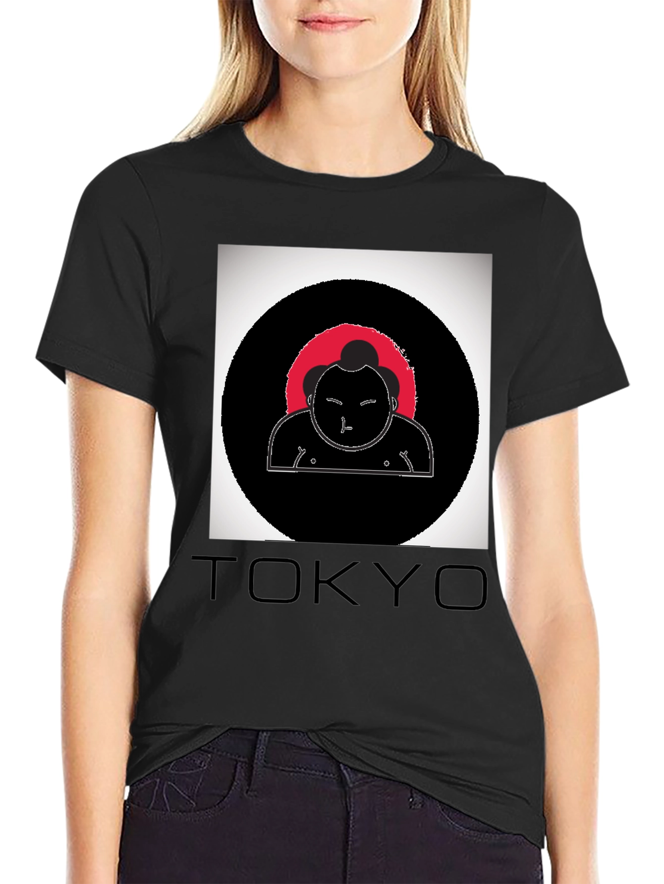 Tokyo Sumo Wrestler Graphic Black T-Shirt