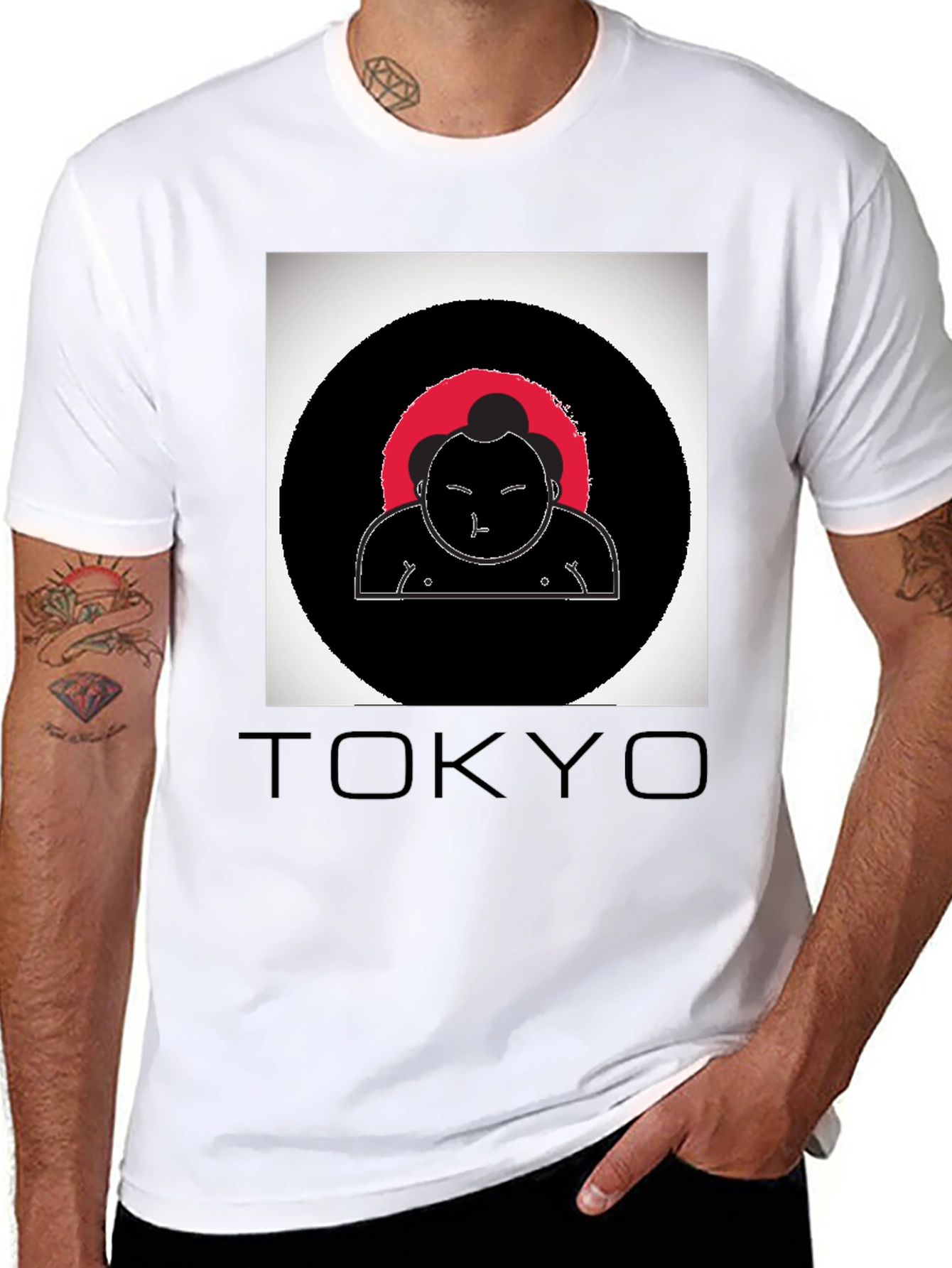 Tokyo Sumo Wrestler Graphic Black T-Shirt