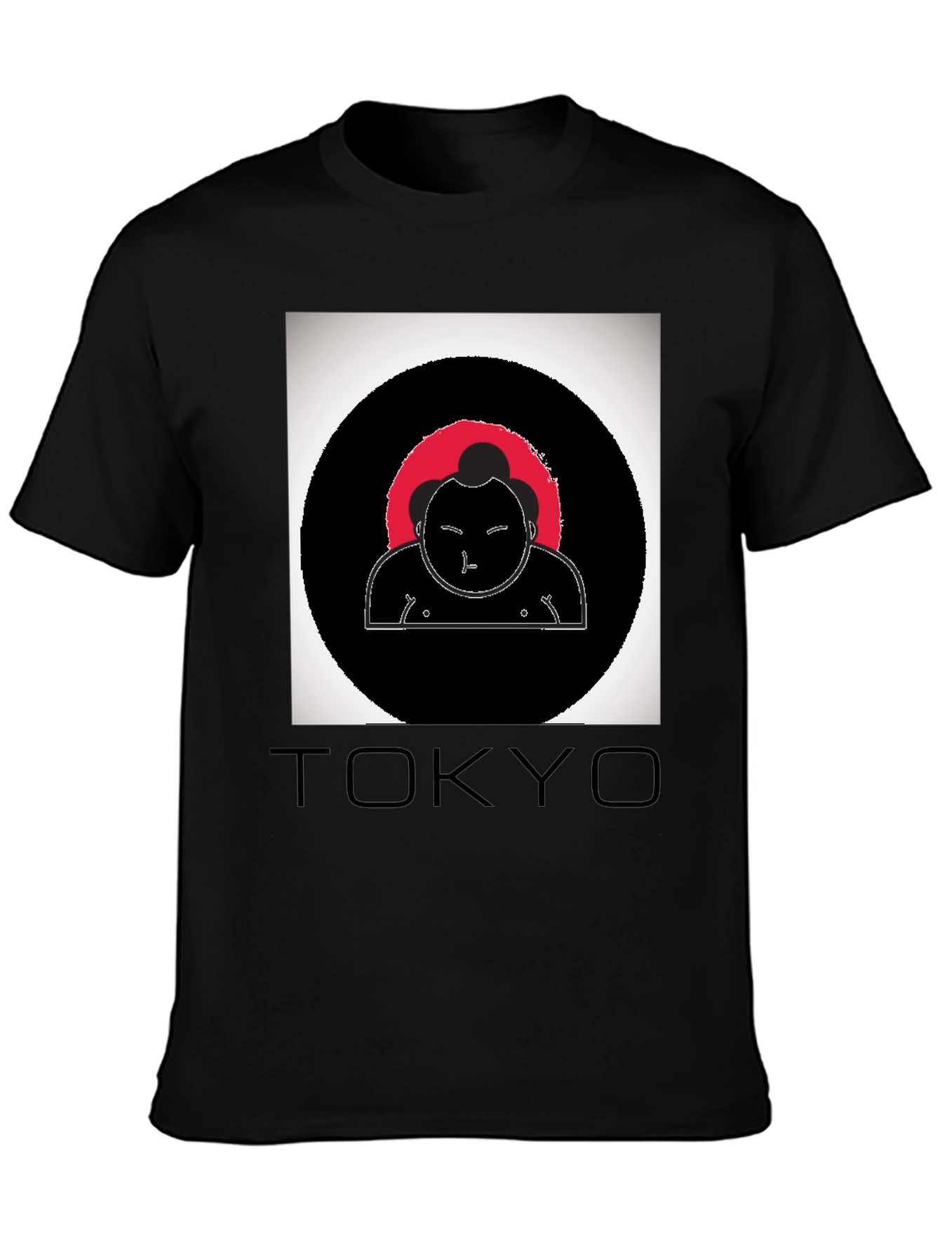 Tokyo Sumo Wrestler Graphic Black T-Shirt