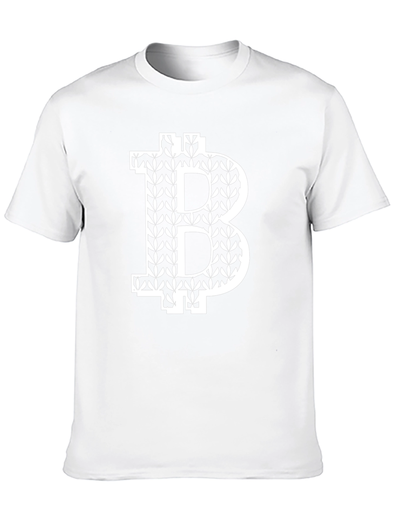 Bitcoin Leaf Pattern Black T-Shirt