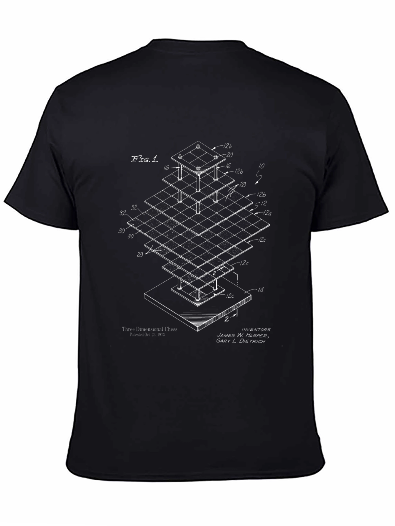 3D Chess Diagram Graphic T-Shirt