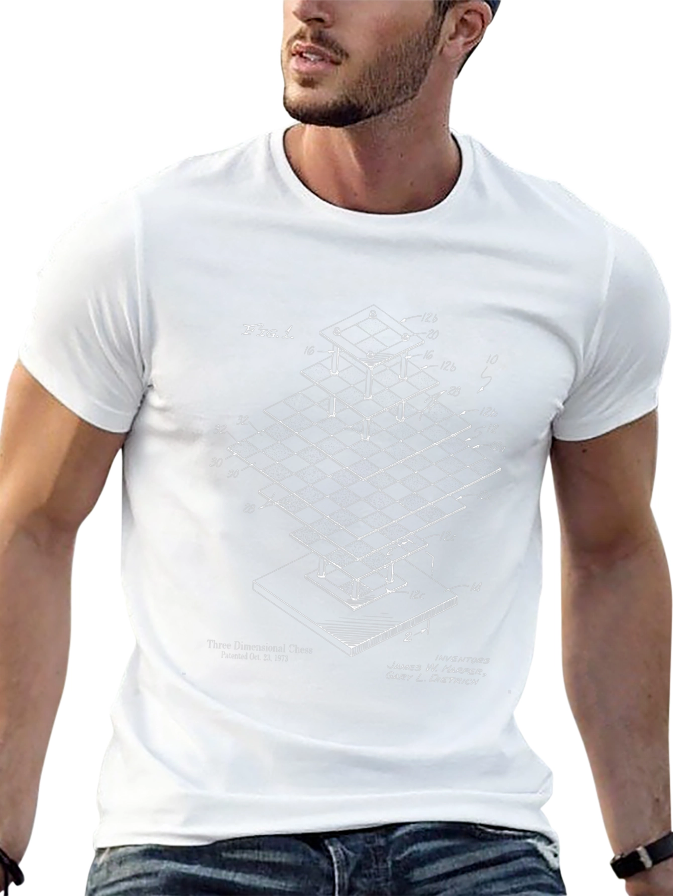 3D Chess Diagram Graphic T-Shirt