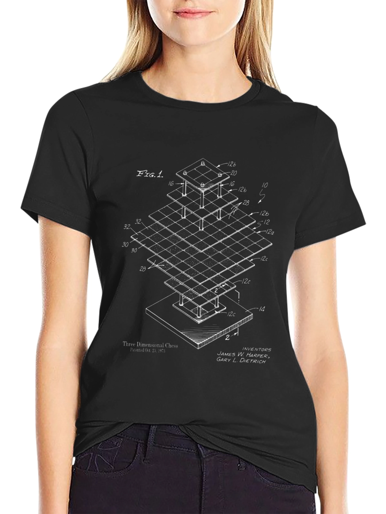 3D Chess Diagram Graphic T-Shirt