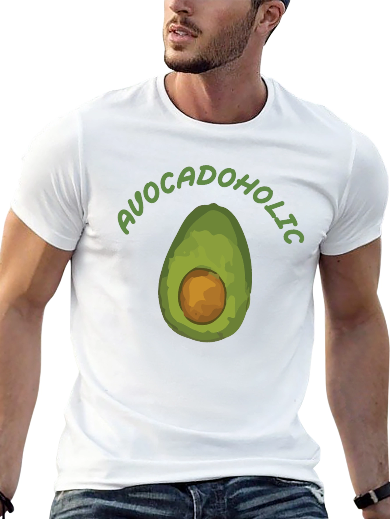 Avocadoholic Graphic T-Shirt - Black Casual