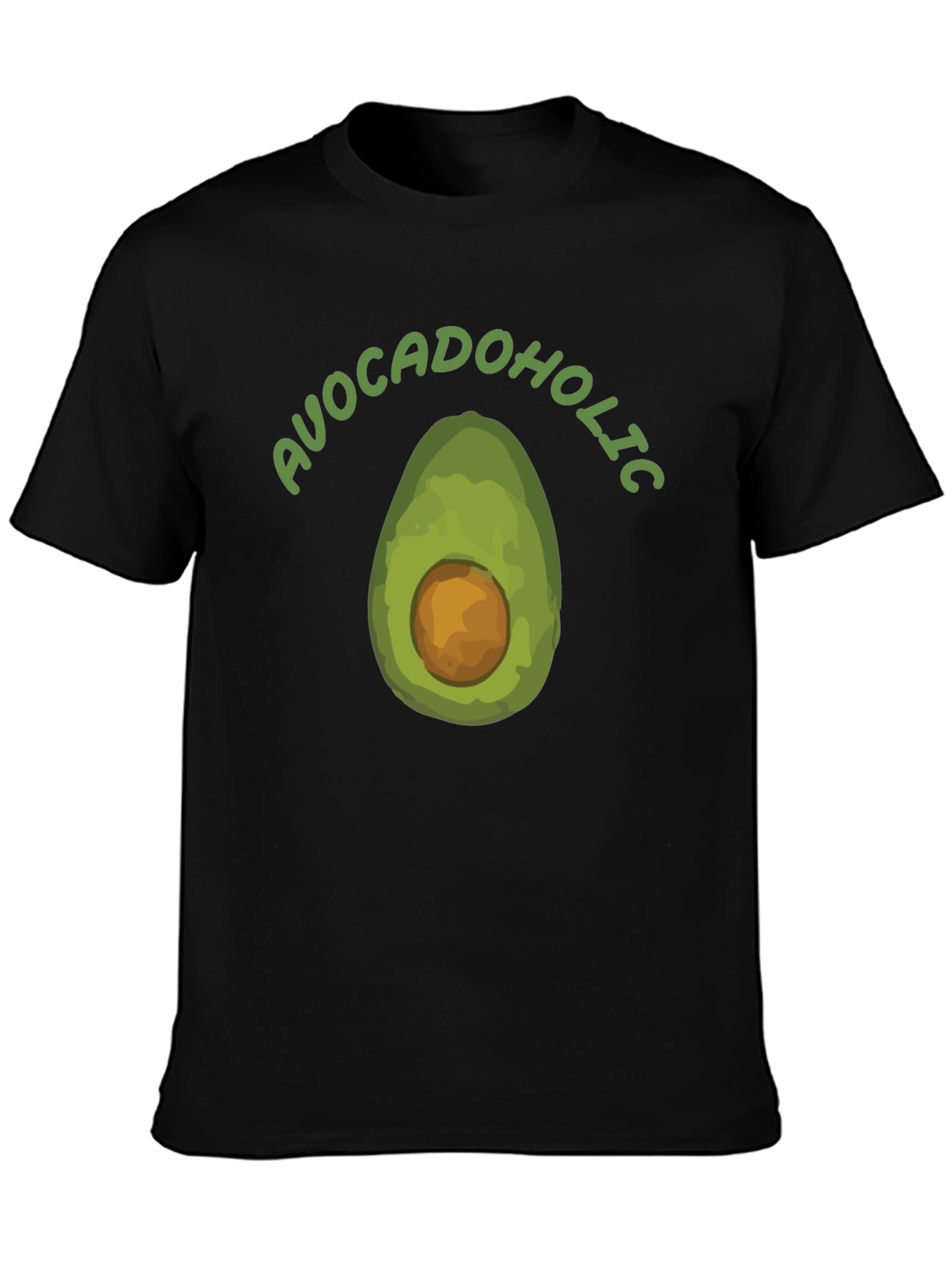 Avocadoholic Graphic T-Shirt - Black Casual