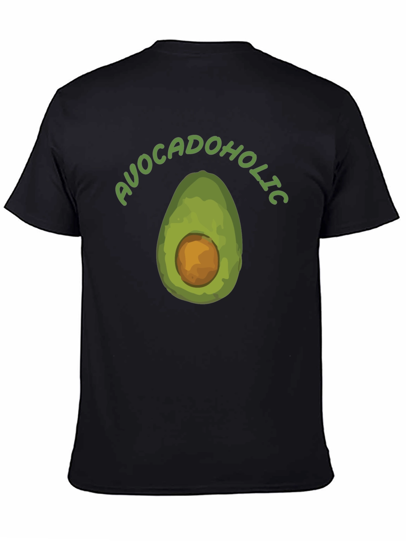 Avocadoholic Graphic T-Shirt - Black Casual