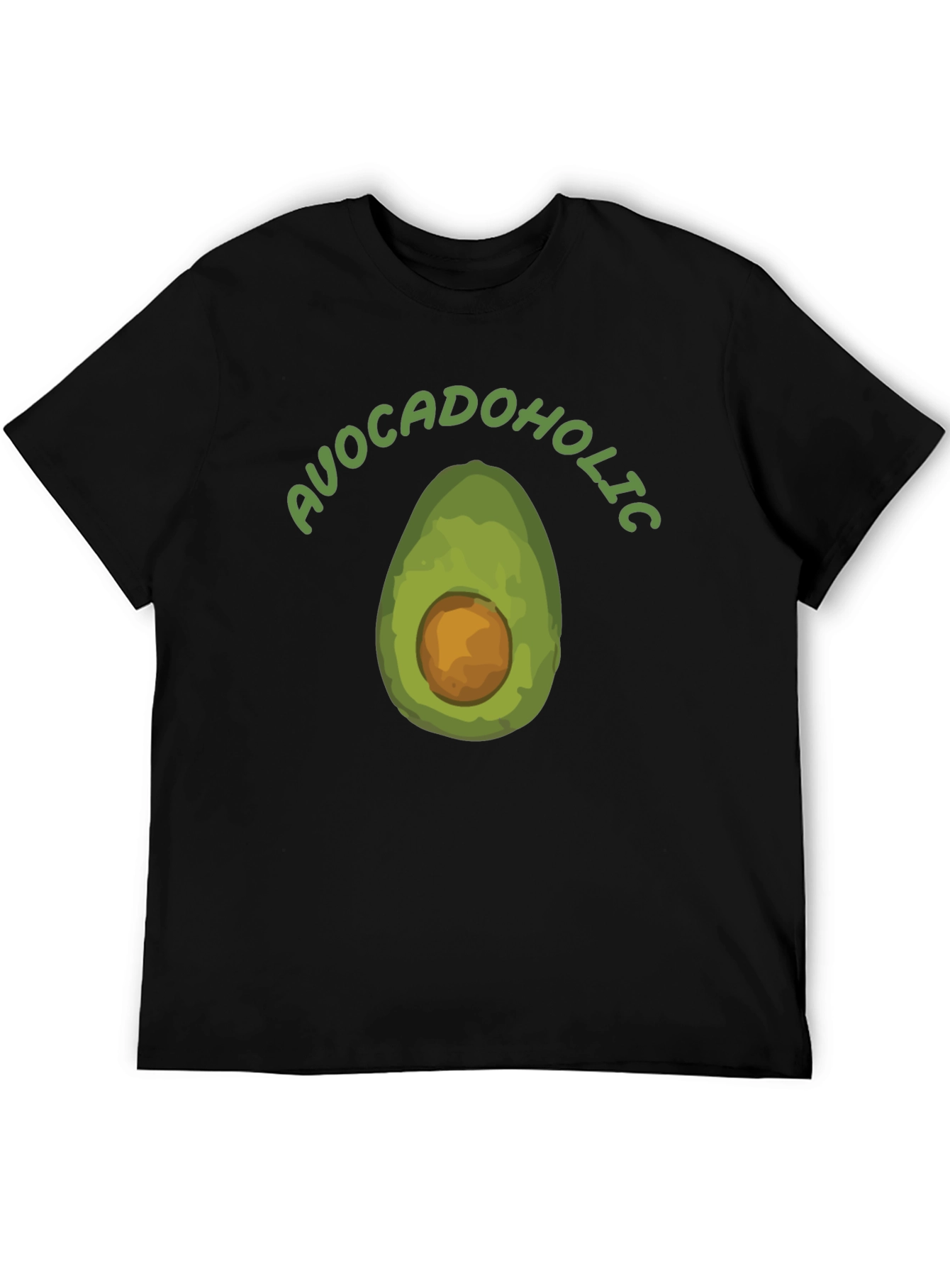Avocadoholic Graphic T-Shirt - Black Casual