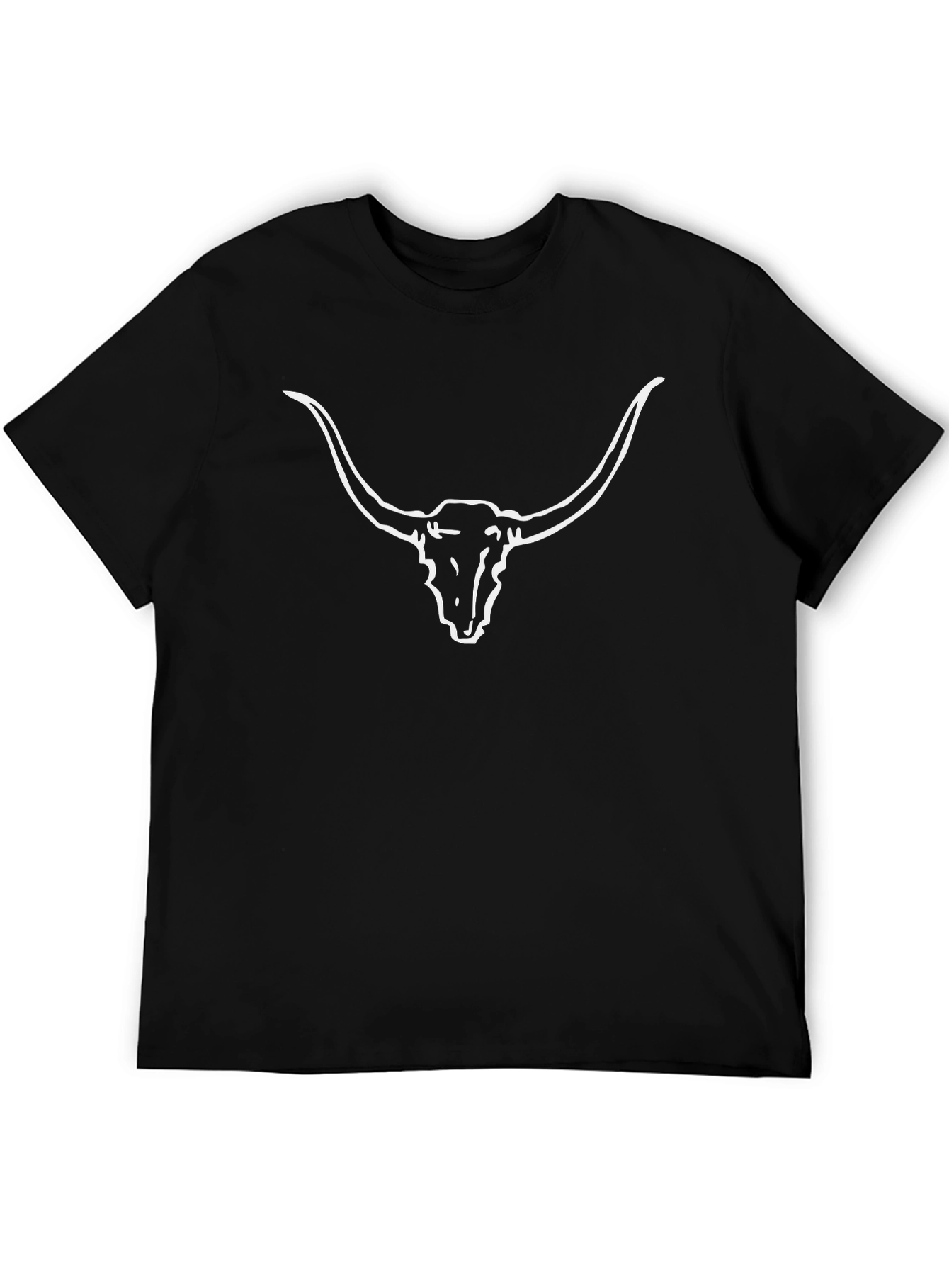 Texas Longhorn Skull Graphic Tee - Black