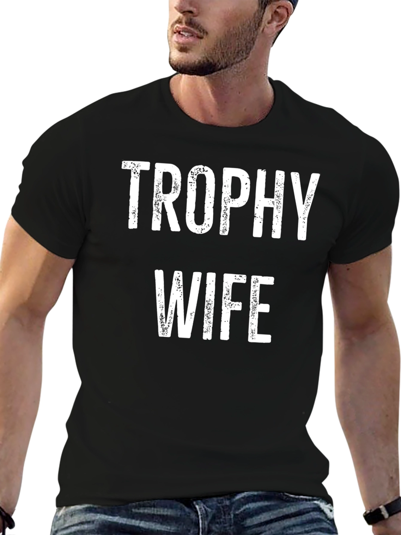 Trophy Wife Graphic Tee - Black Cotton