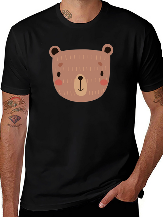 Cute Bear Graphic Black T-Shirt
