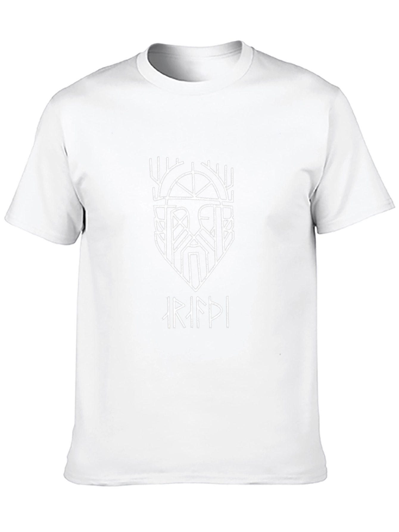 Abstract Viking Graphic Print Black T-Shirt