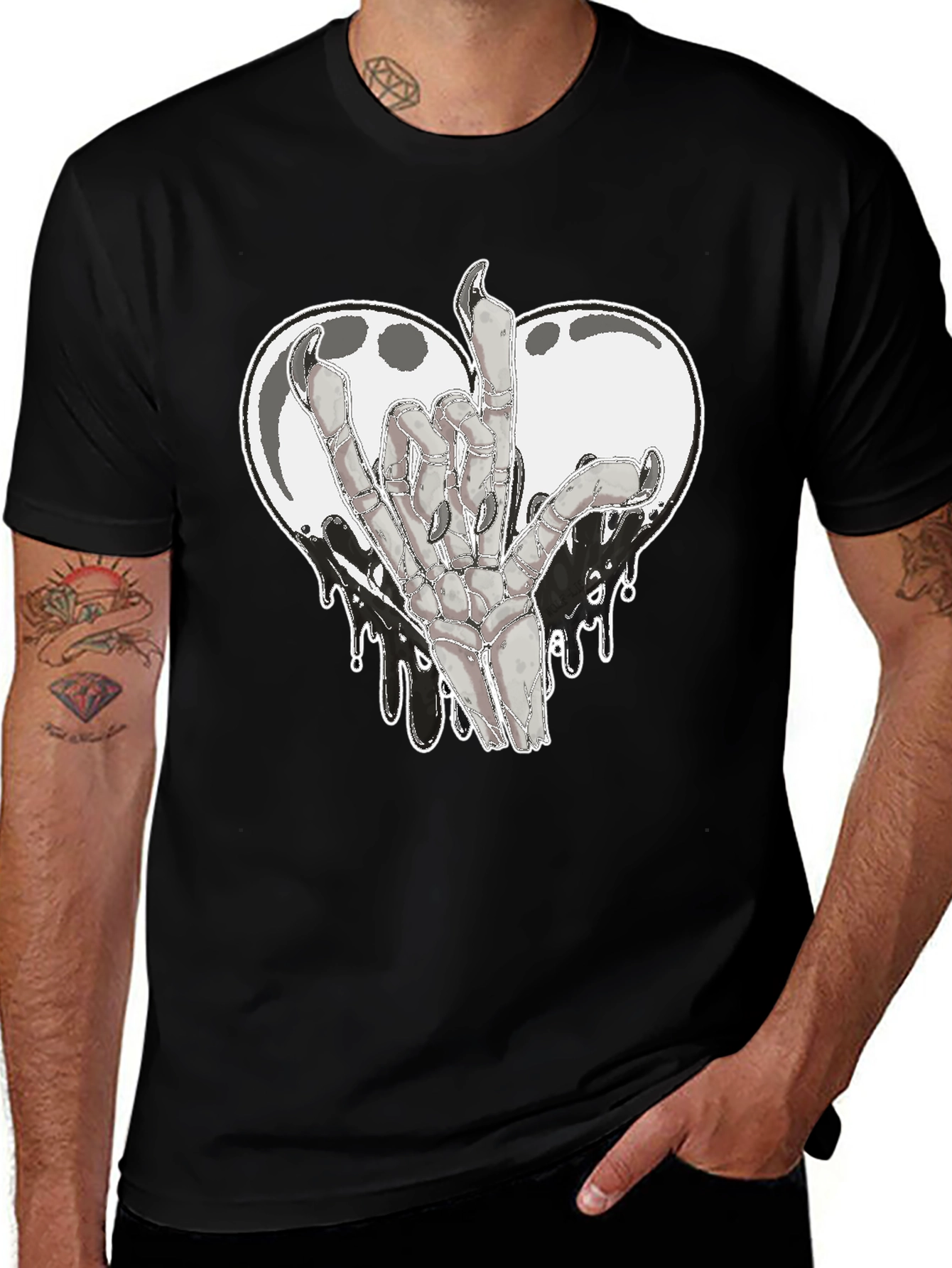 Rock On Skeleton Hand Graphic Tee