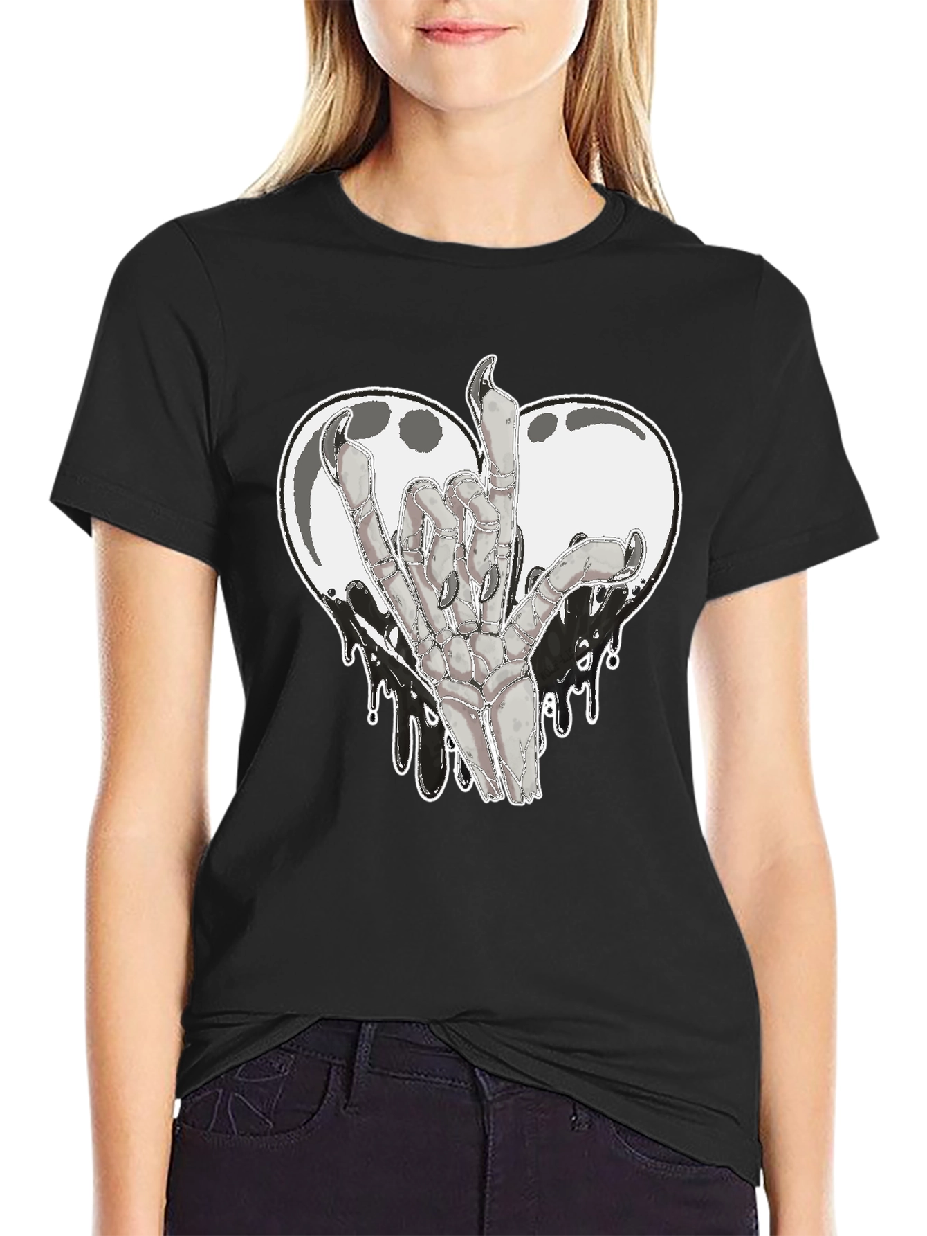 Rock On Skeleton Hand Graphic Tee
