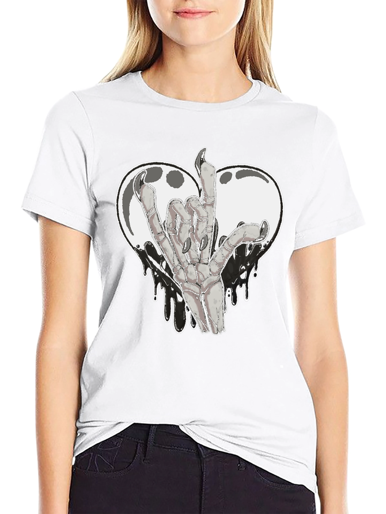 Rock On Skeleton Hand Graphic Tee