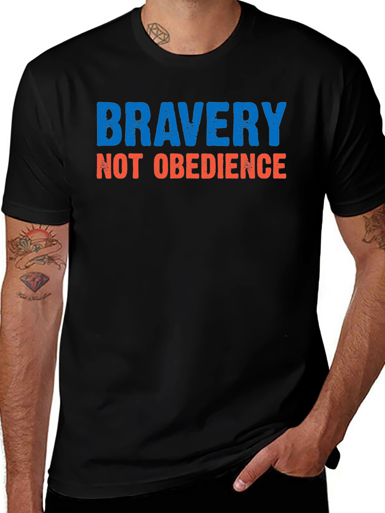 Bravery Not Obedience Graphic Tee - Black