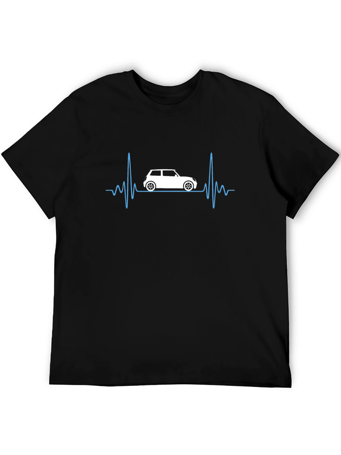 Car Heartbeat Graphic T-Shirt - Black