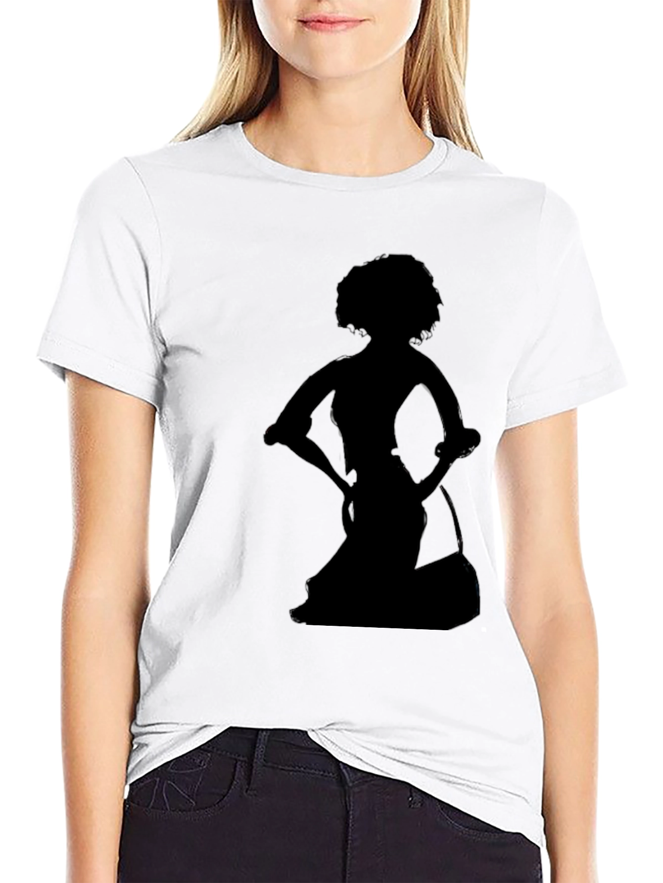 Silhouette Afro Woman Black Graphic T-Shirt