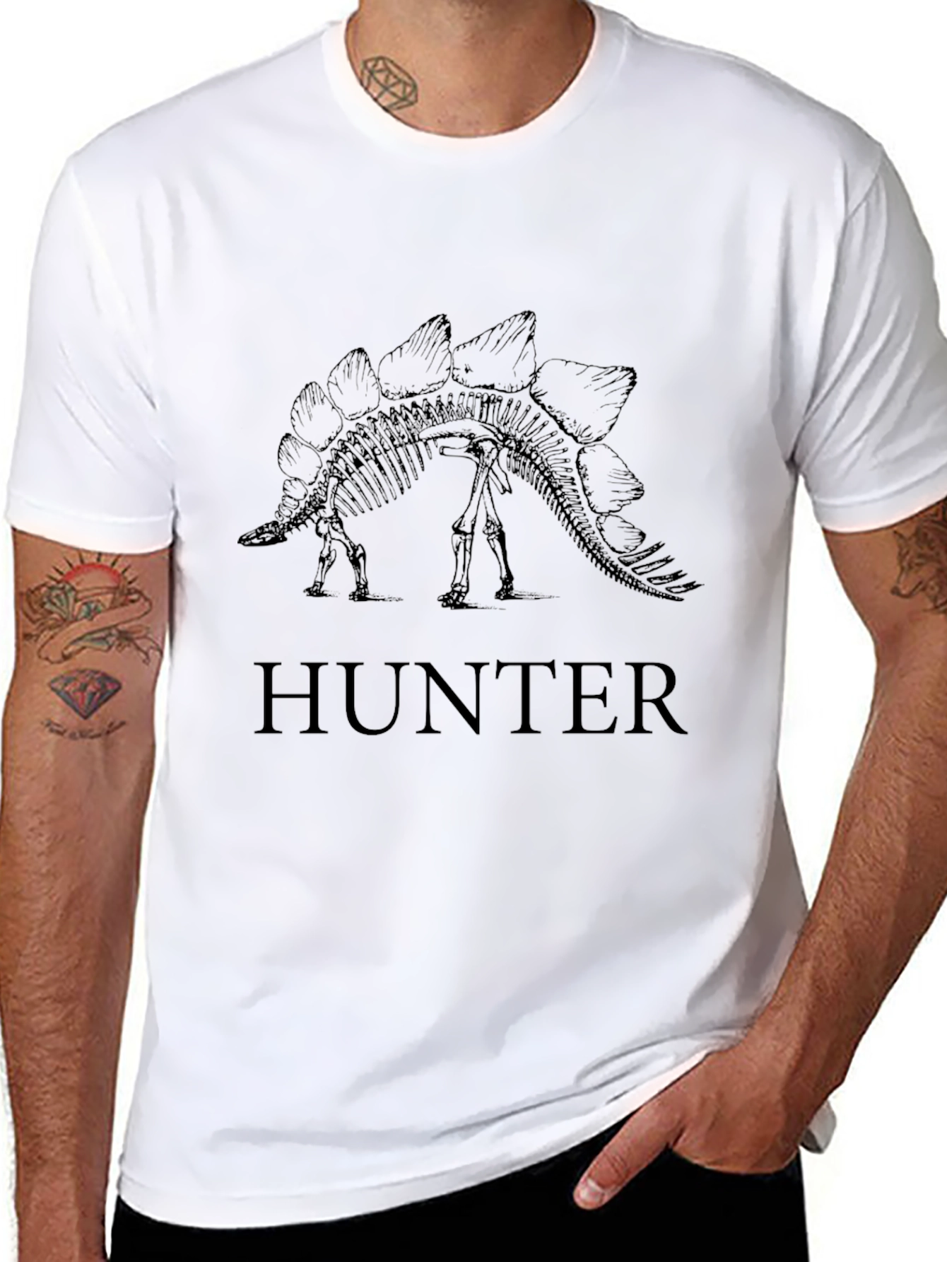 Stegosaurus Hunter Black T-Shirt