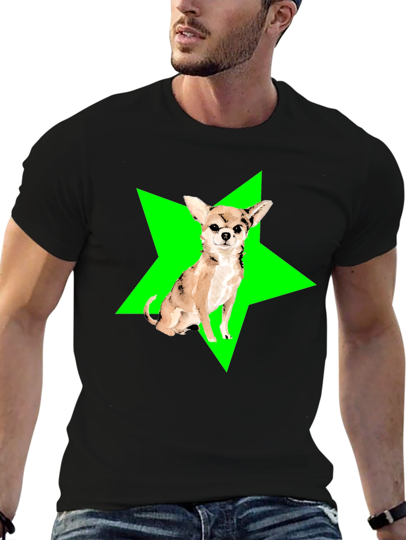 Chihuahua Star Graphic Tee - Cool Dog Lover Shirt