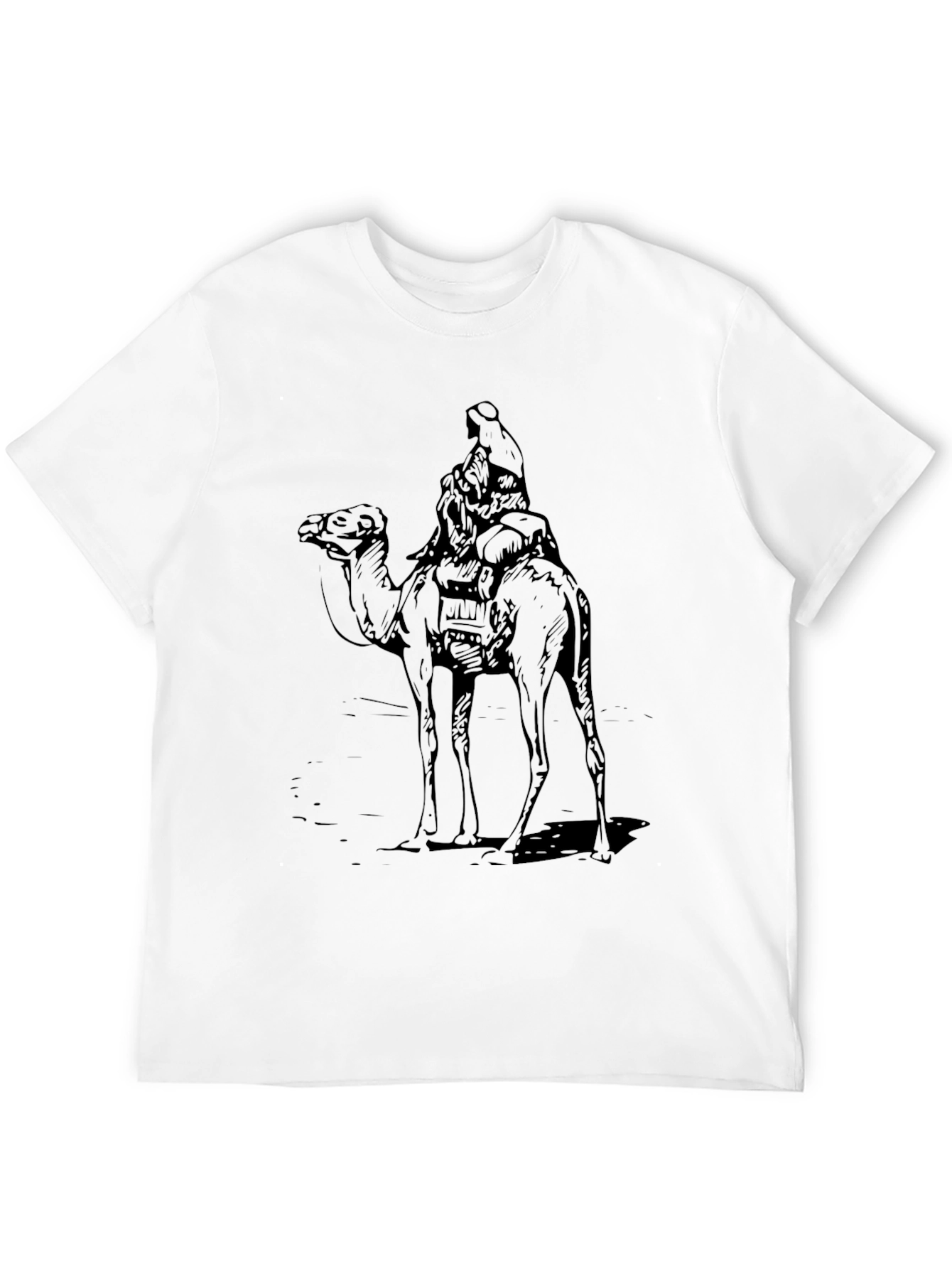 Camel Rider Graphic Tee - Black Cotton T-Shirt