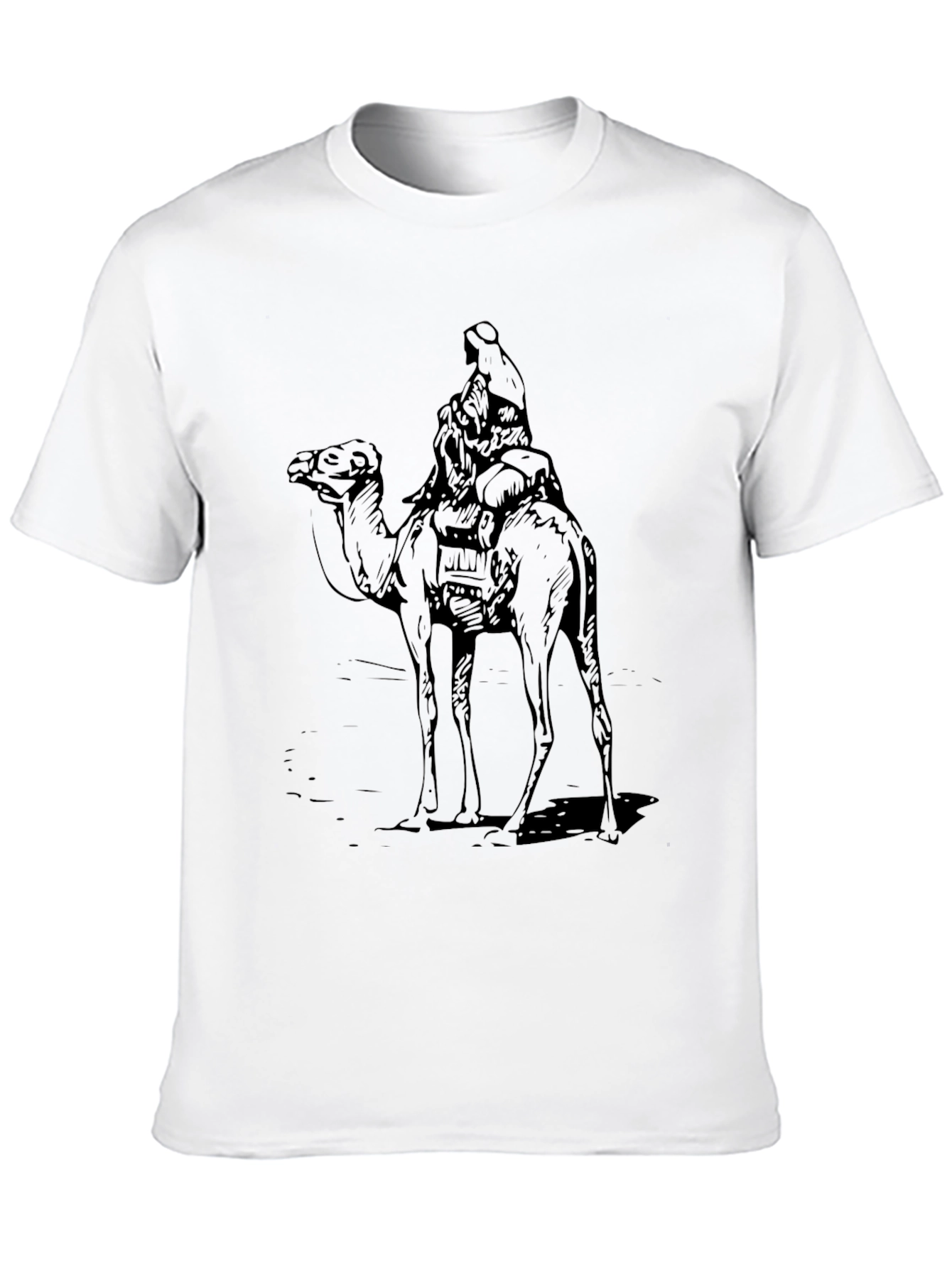 Camel Rider Graphic Tee - Black Cotton T-Shirt
