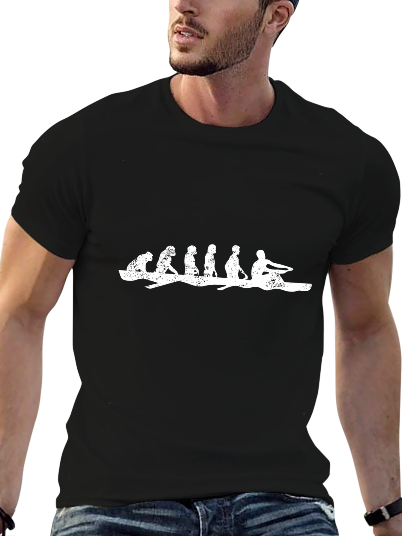 Rowing Evolution Graphic T-Shirt - Black