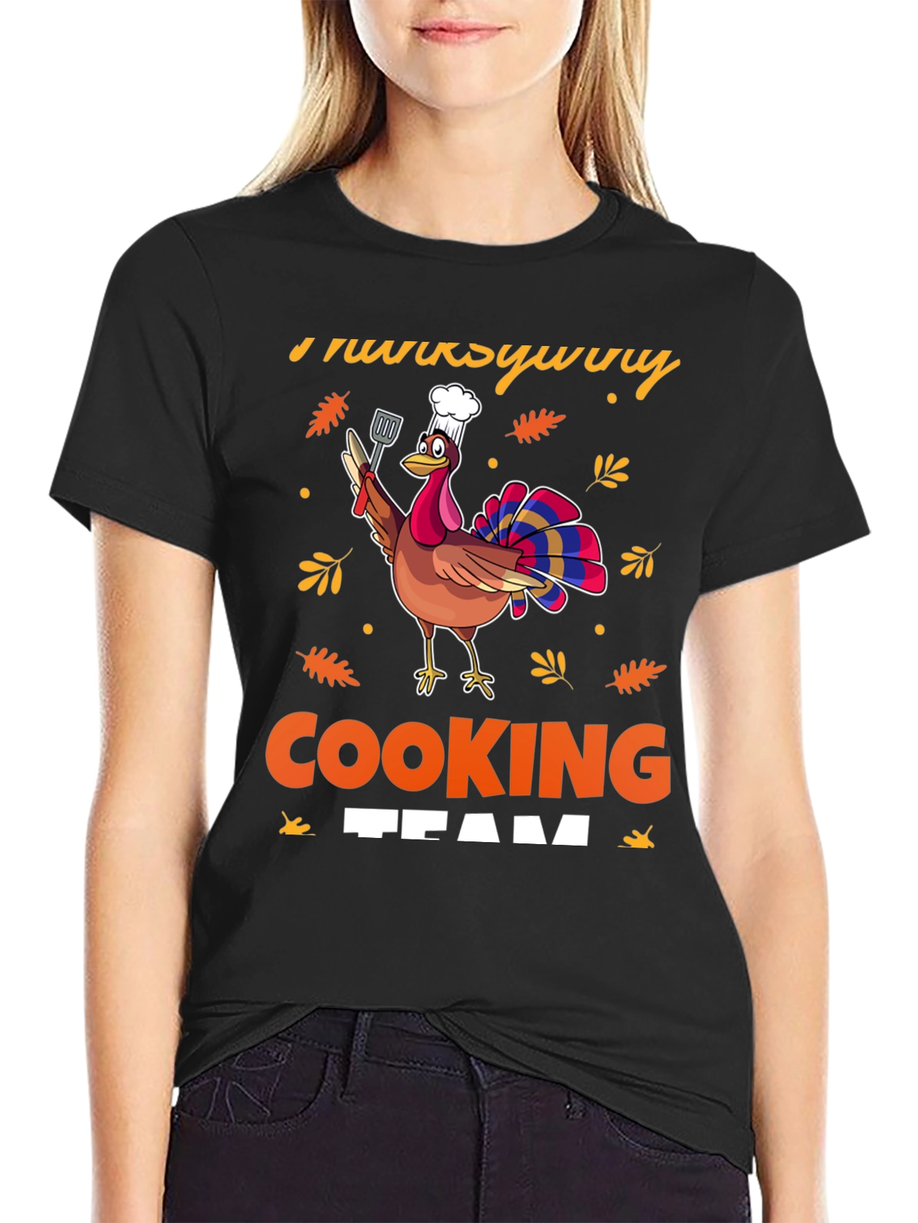 Thanksgiving Cooking Team Turkey Graphic T-Shirt