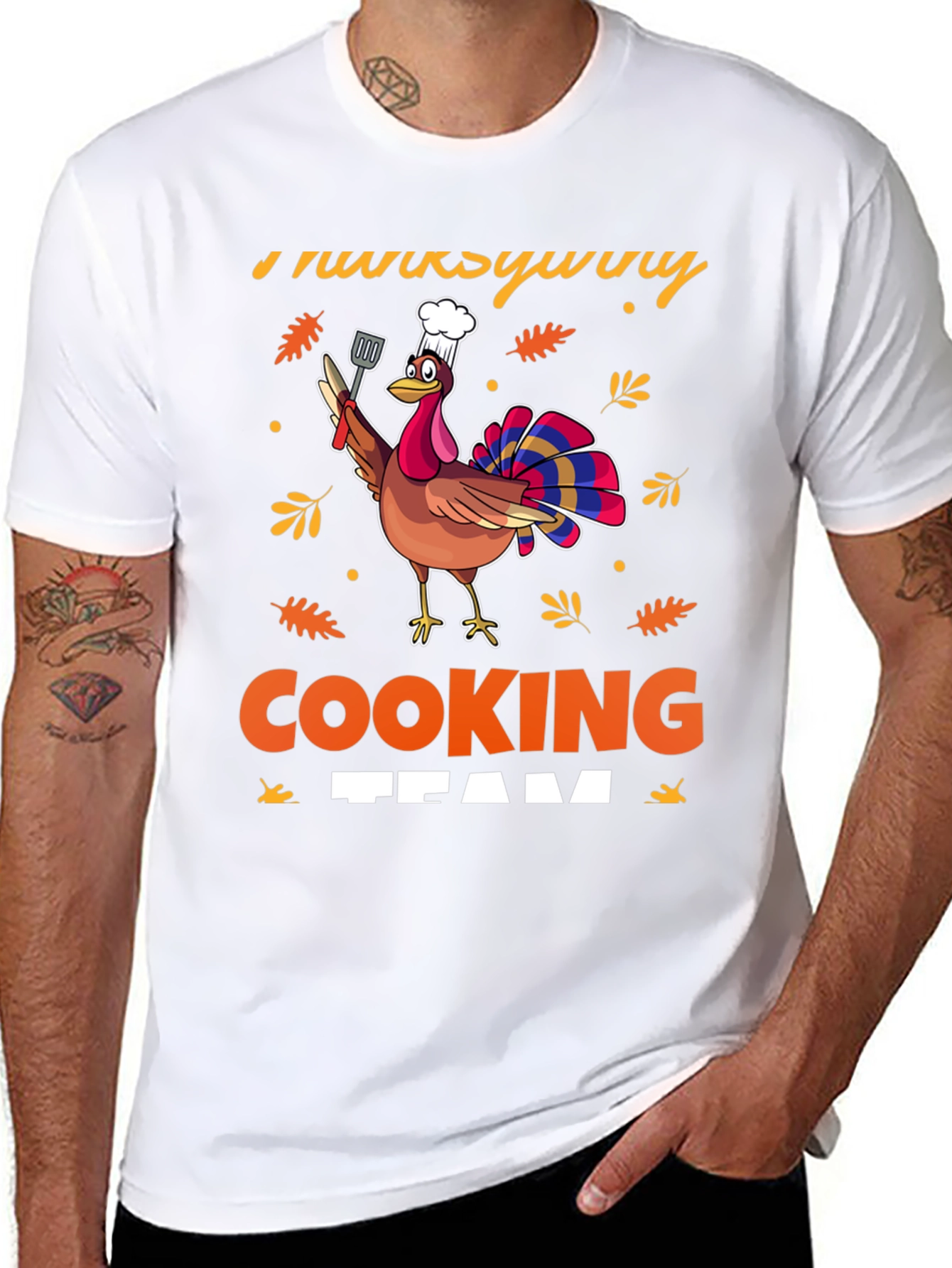 Thanksgiving Cooking Team Turkey Graphic T-Shirt