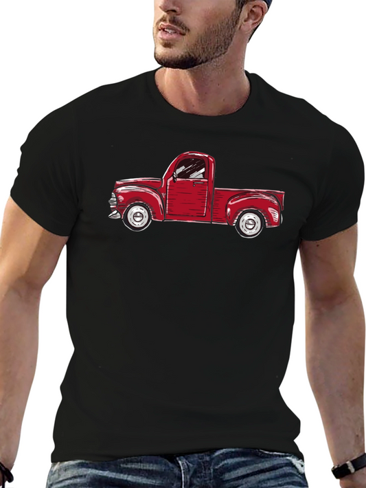Vintage Red Truck Graphic Tee - Classic Style