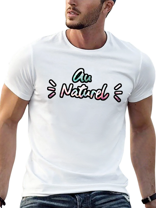 Au Naturel Graphic Tee - Black Cotton Comfort